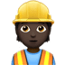 👷🏿 construction worker: dark skin tone display on Apple